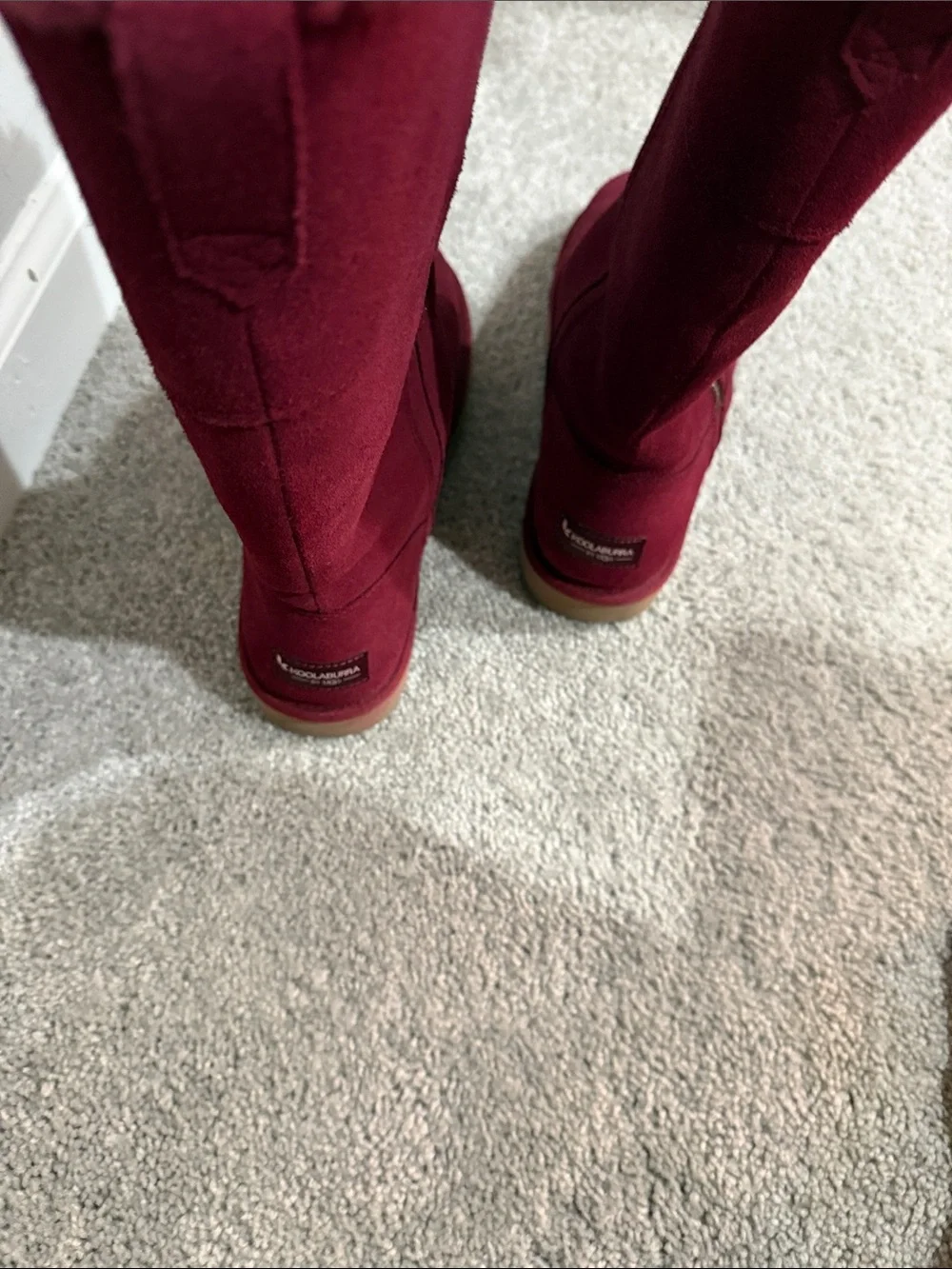 Koolaburra Burgundy Faux Fur Winter Mid-Calf Boots